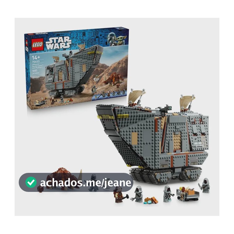 LEGO Star Wars Sandcrawler e Mudhorn de Offworld 75453; Conjunto de construção com Grogu e 5 minifiguras; Brinquedo para fãs de Star Wars; Presente Dia das crianças; 14+