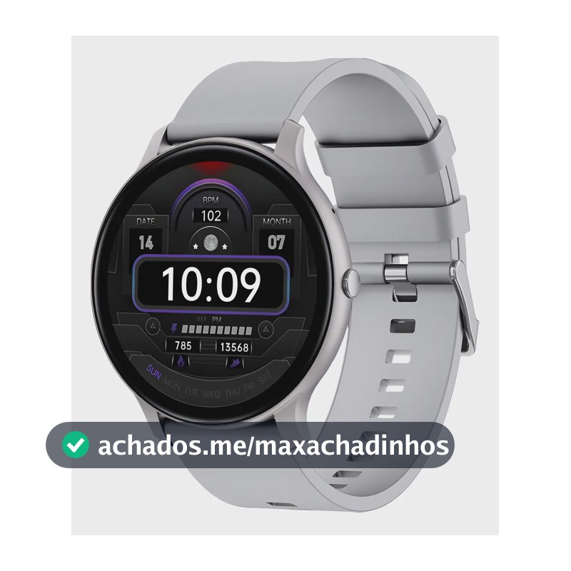 Smartwatch Eowihor X27 45 Mm Para Android E Ios, Com Tela De 1.95 , À Prova D'água Ip68 E Pulseira Milanese Cinza Preto