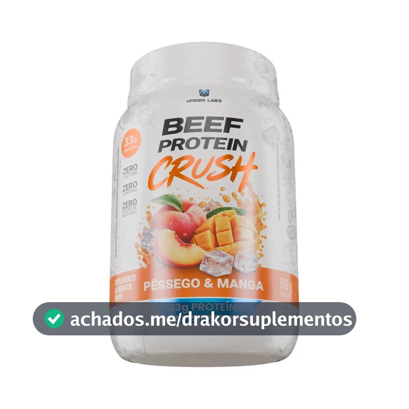 Whey Beef Protein Zero Lactose/zero Açucar 910g - Underlabz Pêssego E Manga