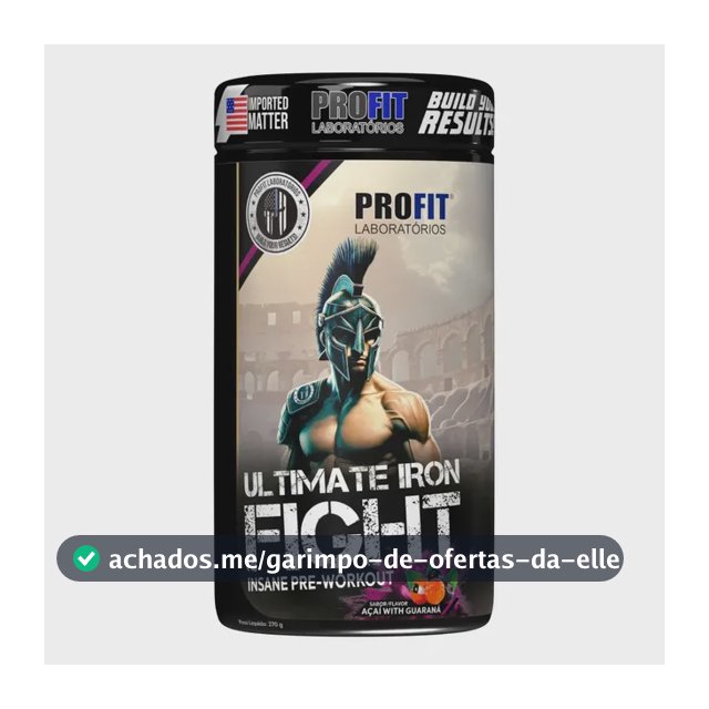 Suplemento em pó Pré Treino Ultimate Iron Fight sabor Açaí com guaraná x 270g - Profit Laboratórios
