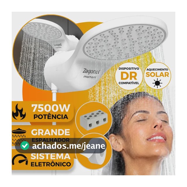 Ducha Chuveiro Eletrônico Cor Branco Moment Zagonel 7500w