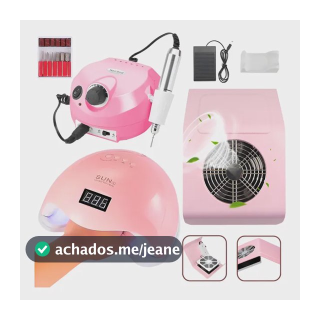Kit De Unha Gel Completo Cabine Sugador Lixadeira Porquinho Cabine+coletor+porquinho