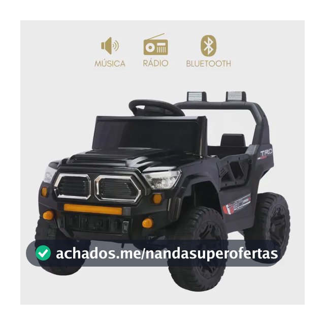 Jipe Elétrico Infantil Bang Toys Black Hawk X 12V Bivolt Com Bluetooth