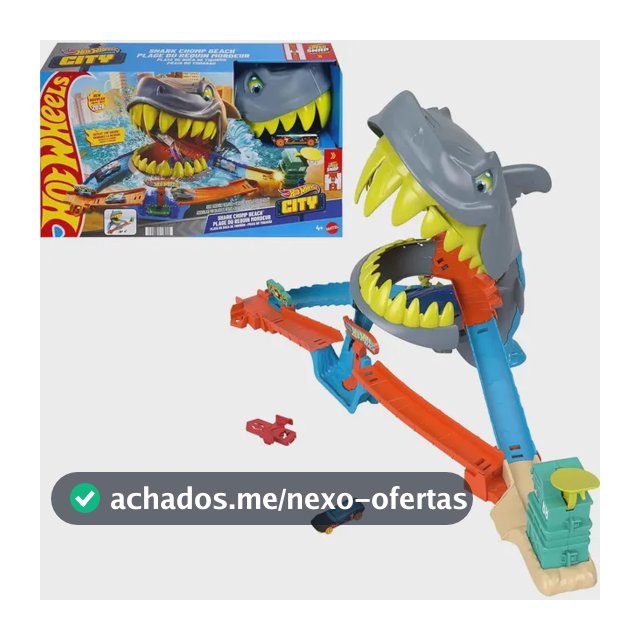 Hot Wheels Pista City Shark Chompbeach Praia Tubarão