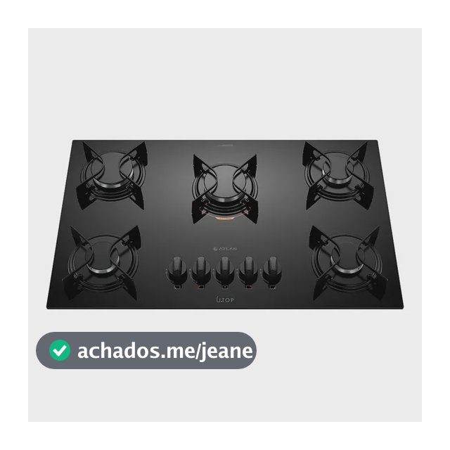 Cooktop 5 Bocas Atlas Utop Mesa De Vidro Preto Preto 127/220v
