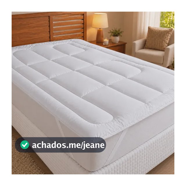 Pillow Top Para Colchão Queen C/ Elástico Manta 100% Algodão