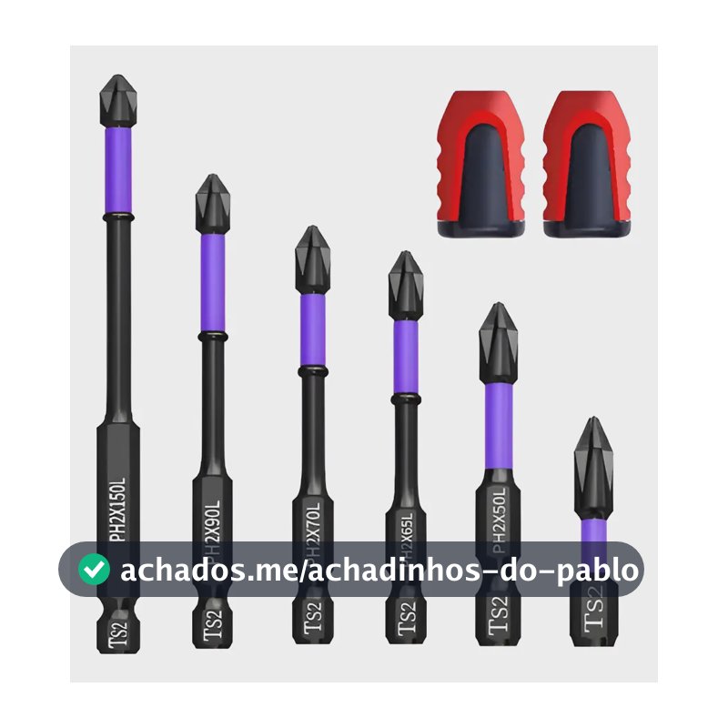 Kit 6 Bits Magnetico Ponteira Ph2 Philips Parafusadeira