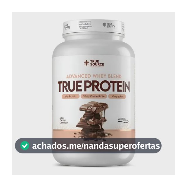 Whey Protein Isolado Concentrado Chocolate 900g True Source Chocolate