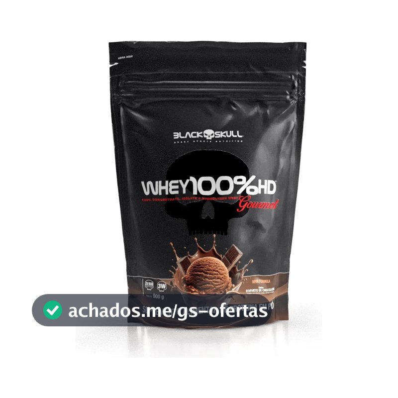 Whey 100%hd Gourmet 900g Refil Black Skull Sabor Chocolate
