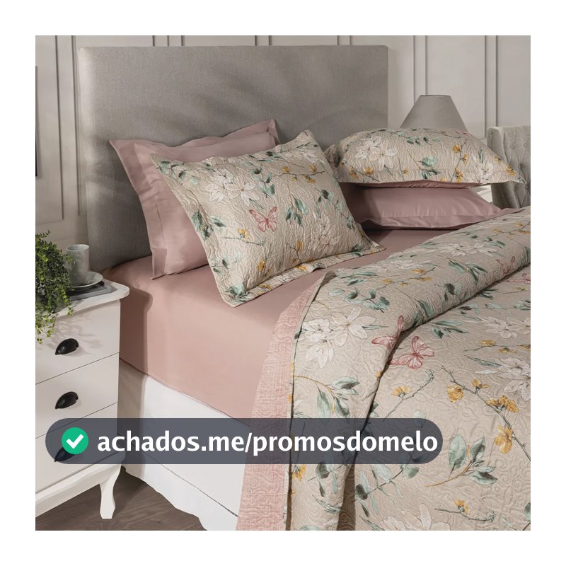 Kit Cobre Leito Colcha Casal 3 Peças Boutis Lisas Dupla Face Porta Travesseiro Aba Americana Isabel Areia