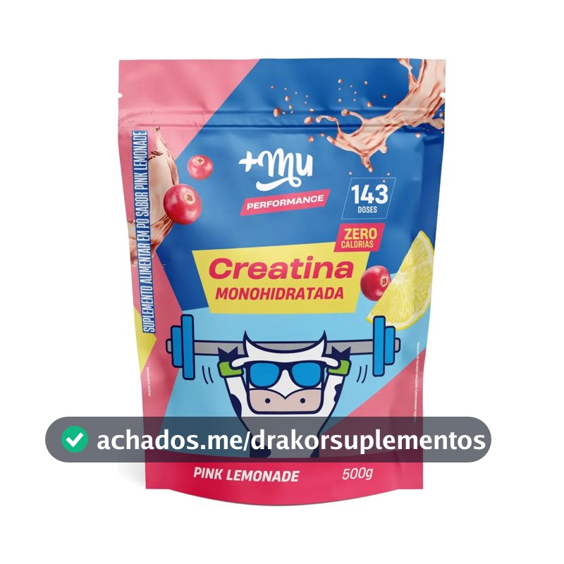 Creatina +Mu em pó sabor Limonada rosa x 500g
