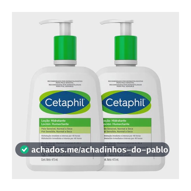 Emulsão Cetaphil Kit Cetaphil Loção Hidratante Corporal e Facial en dispensador 473mL neutra - kit x 2 unidades