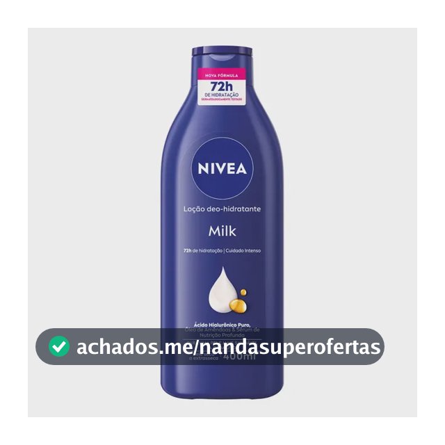 Nivea Loção deo-hidratante Milk 400ml Hidratação Profunda 72h