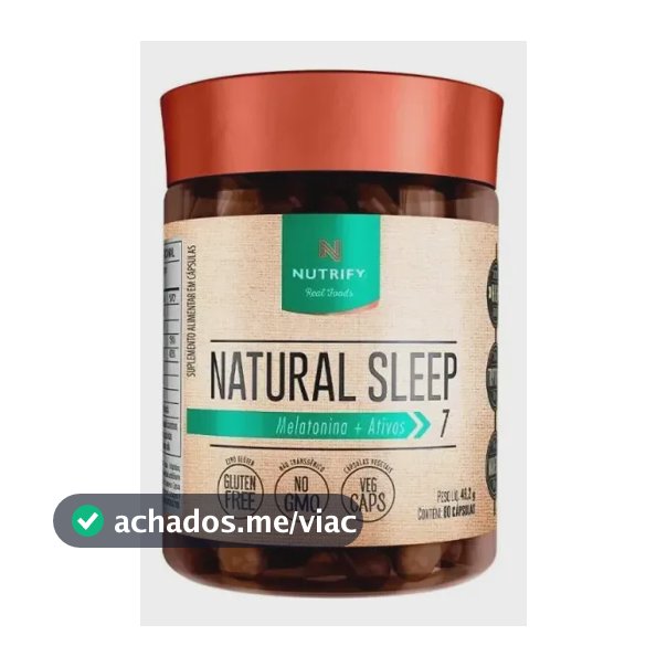 Natural Sleep Melatonina + Ativos 60 Cápsulas Nutrify Sem Sabor