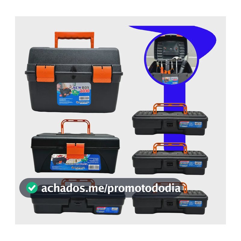 Kit 6 Maletas Ferramentas Caixas Reforçadas Pequena Grande