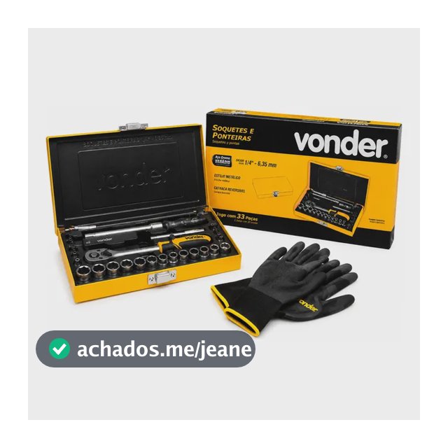 Kit Soquete Vonder Chave Catraca Sextavado Aço Crono Vanádio