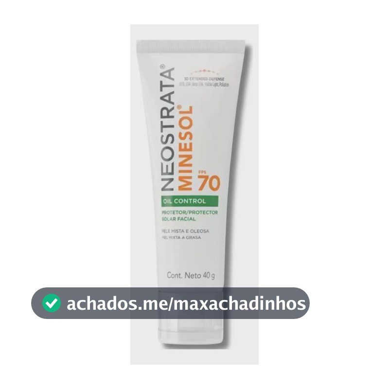 Protetor Solar Facial Neostrata Minesol Oil Control Sem Cor FPS 70, 40g