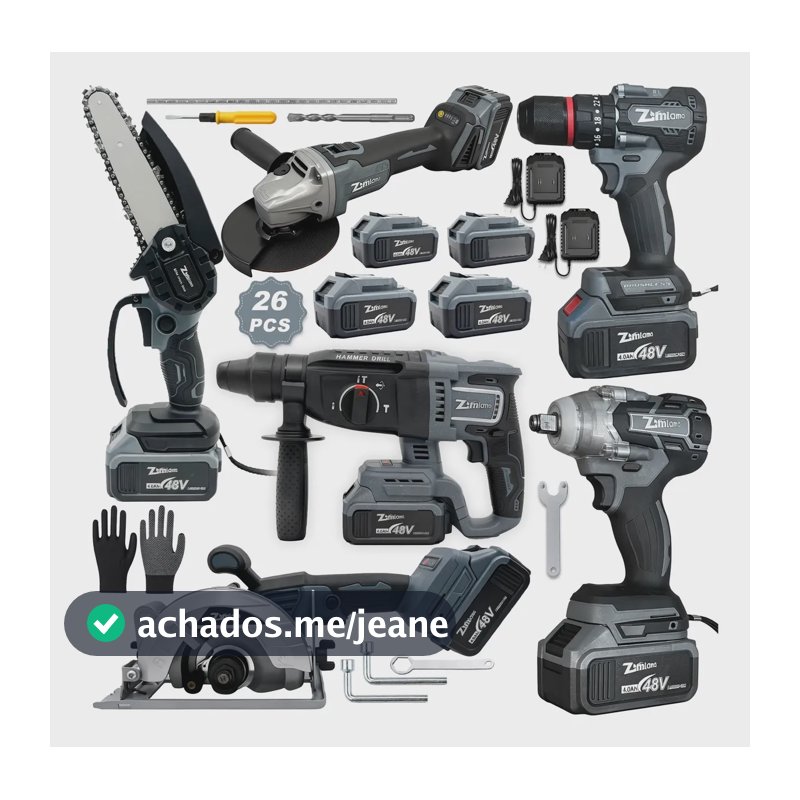 Kit De 6 Ferramentas Elétrica 21v Com 4 Baterias Completo