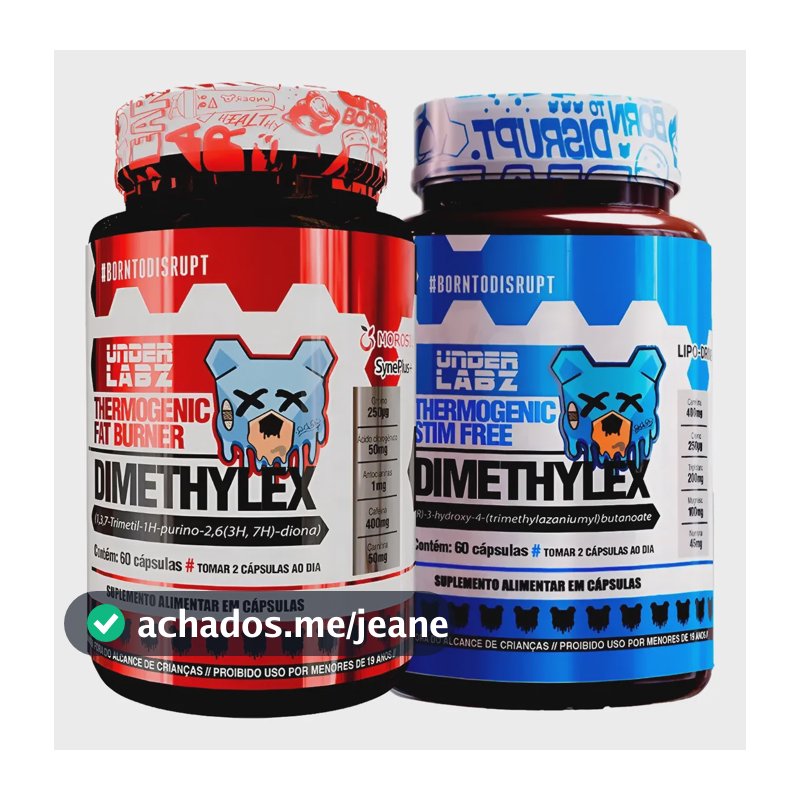 Kit 2x Dimethylex Stim Free + Versão Morosil Under Labz Kit Dimethylex 60 Caps Cada