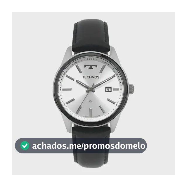Relógio Technos Steel Masculino Analógico Couro Preto Inoxidável 2115TYB/0K