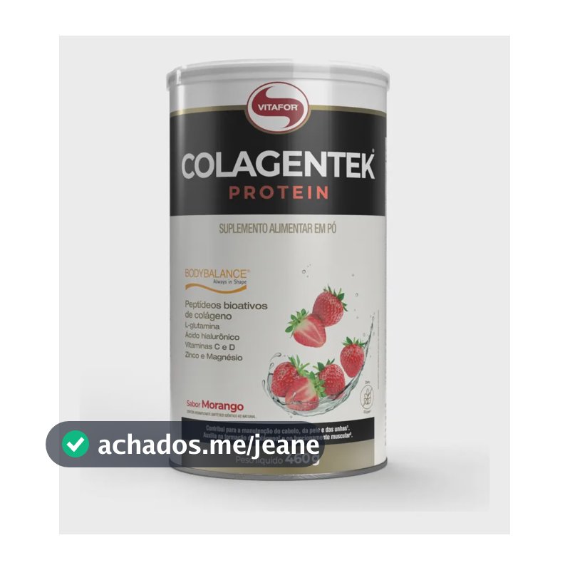 Suplemento Alimentar Colagentek Protein Morango 460g Vitafor Morango