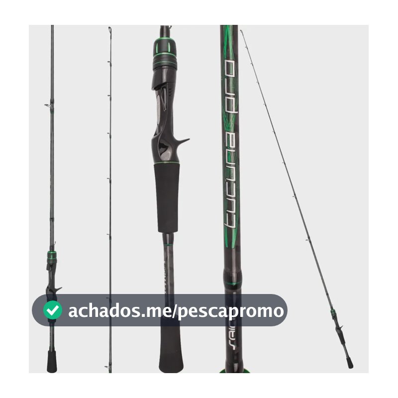 Vara Saint Plus Tucuna Pro 581bc 1,73mt 7-17 Lbs- Carretilha Preto E Verde