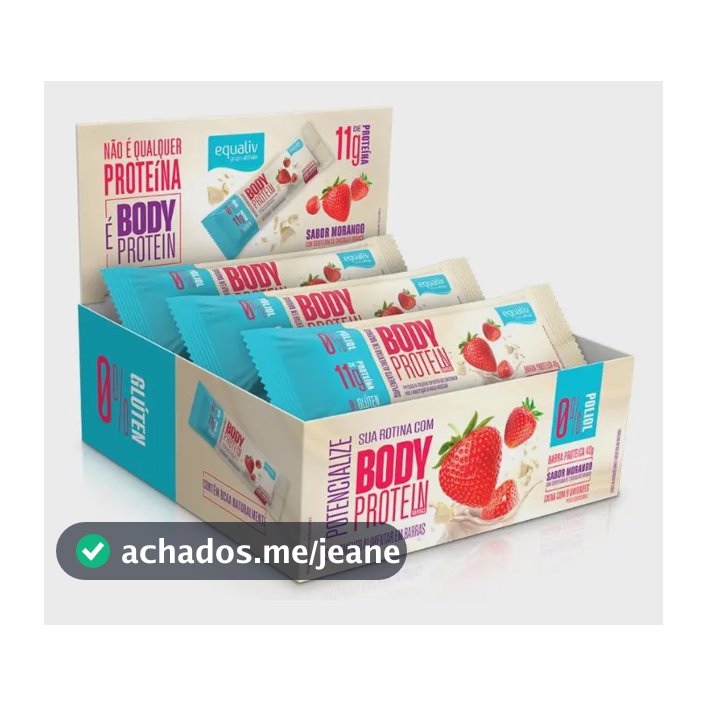 Kit Body Protein Equaliv 9 Barras Morango 11g de Proteína