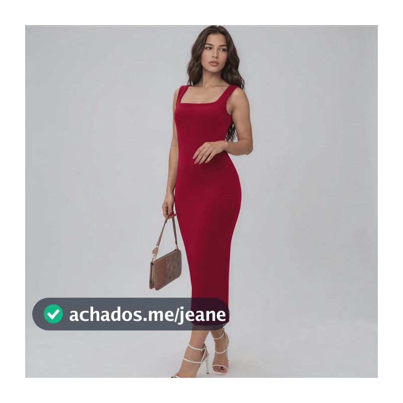 Vestido Longo Alça Grossa Festa  Fenda Moda Elegante Casual Vermelho Liso G/gg (42/44)