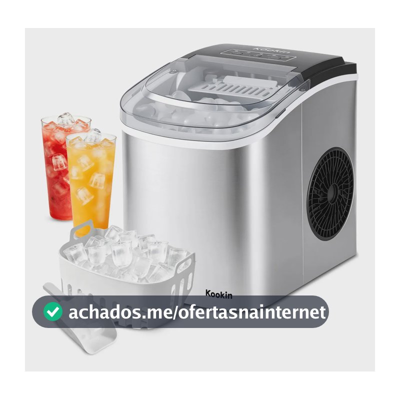 Máquina de Gelo Kookin KNMG-12 para 12kg por Dia de Aço Inoxidável