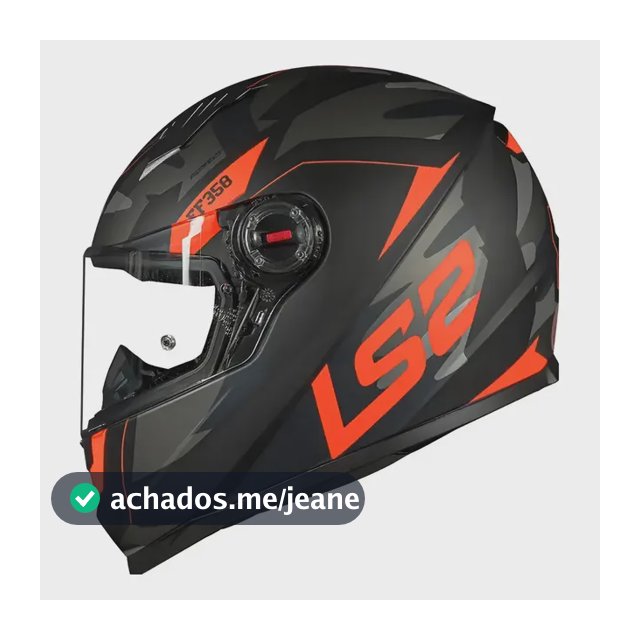 Capacete Ls2 Ff358 Classic Tank Preto Laranja Fosco - Tamanho 56