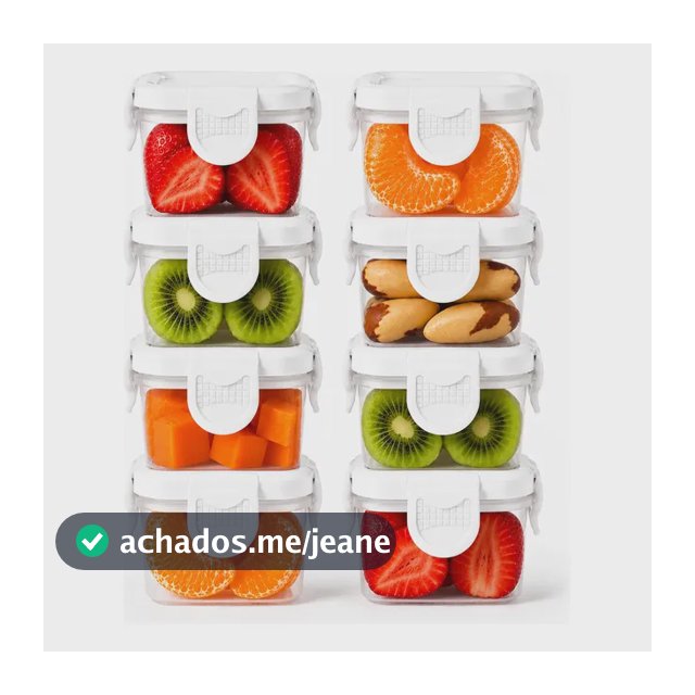 8 Mini Potinhos Tampa Hermético 60ml Fruta Papinha Lancheira Branco