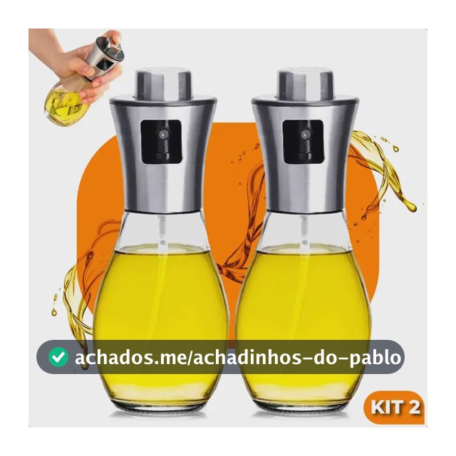 Kit 2 Spray Borrifador Pulverizador De Azeite Culinário 200 Ml Para Cozinha, Sua Comida Com Um Toque Especial Marca Ecomixshop