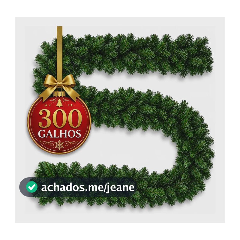 Festão Aramado Grosso Luxo Natalino 270cm - 300 Galhos