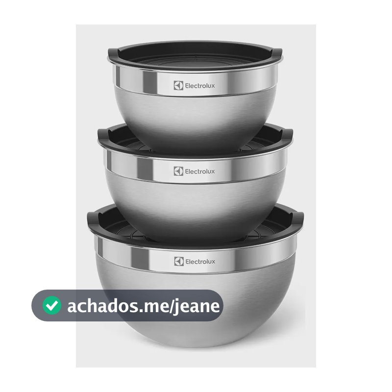 Conjunto Bowls Tigelas Inox Com Tampa Plástica - Electrolux
