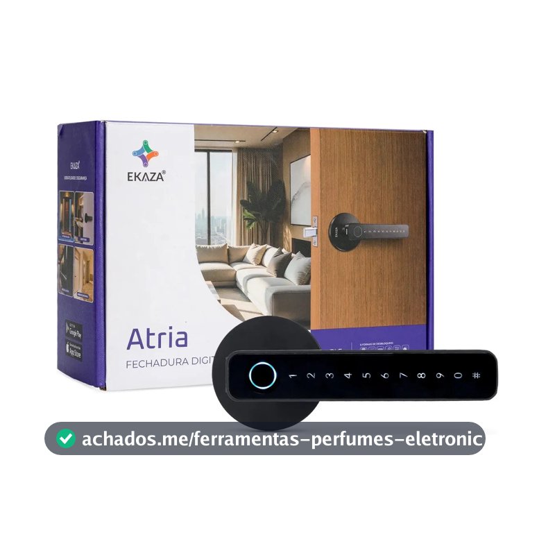 Fechadura Digital Biométrica Inteligente Ekaza Atria Bluetooth Com Senha E App