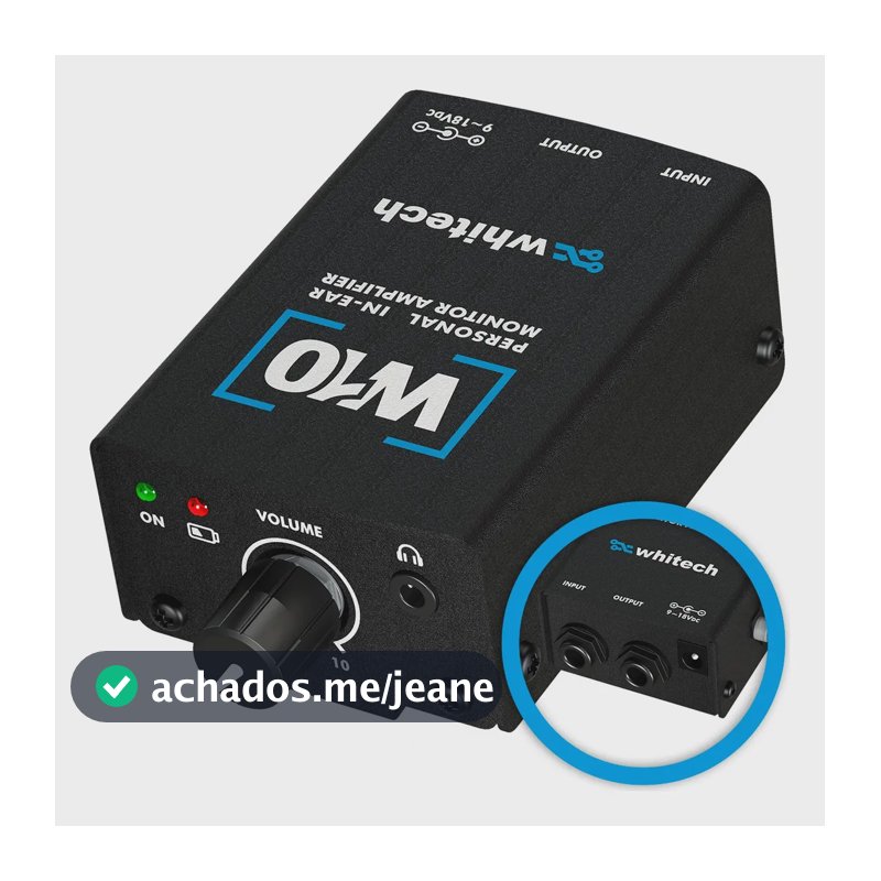 Amplificador De Fone E Retorno Individual W10 ( Whitech ) Cor Preto