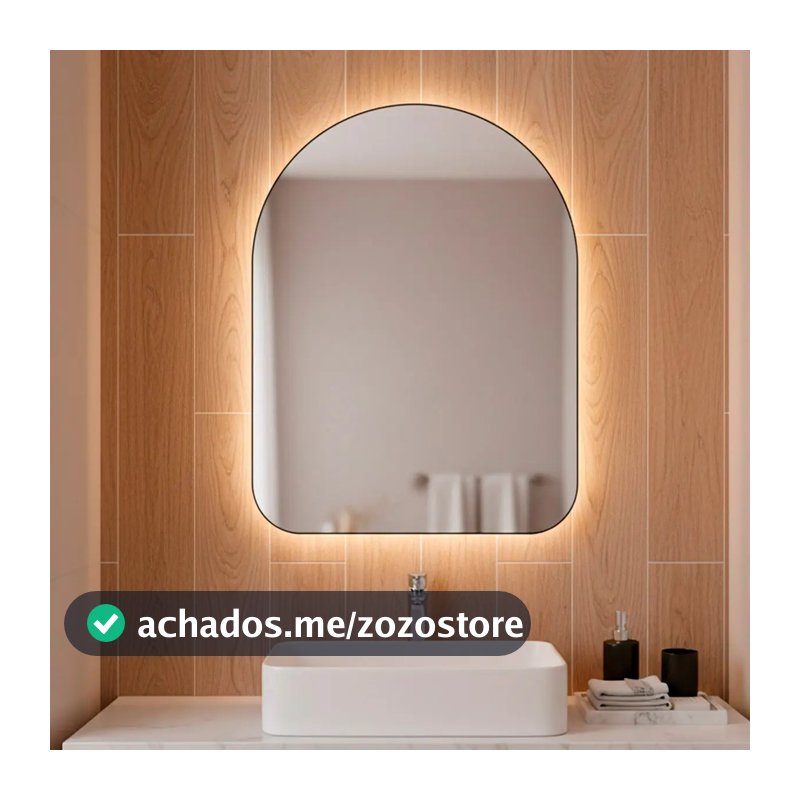 Espelho Orgânico Capela Led 44x64 Para Sala Quarto Banheiro Moldura Capela Led Frio