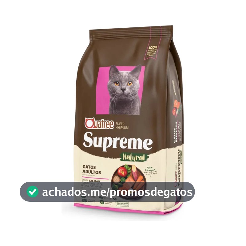 Ração Quatree Supreme Gatos Adultos Salmão Batata Doce 10,1kg