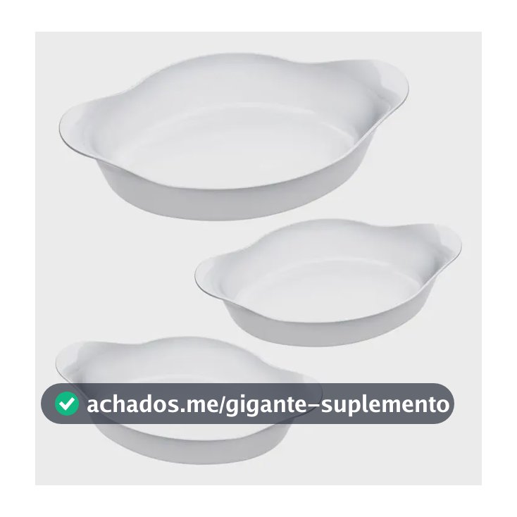 Marinex Conjunto de Assadeiras Oval Opaline 3 Peças Branco