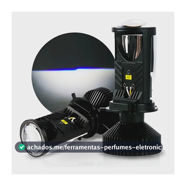 Par Lâmpada Ultra Led H4 Projetor Elíptico Canhão Canbus 12v H4 6.500k Branco-frio