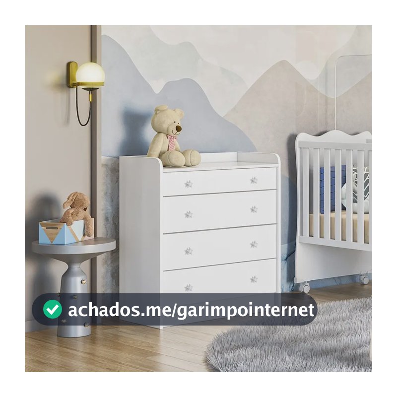 Cômoda De Bebê Com Trocador Doce Sonho 2523 Branco