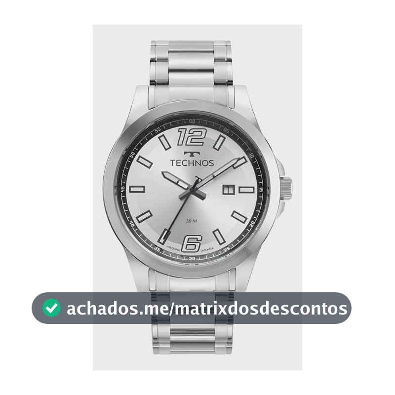 Relógio Technos Masculino Racer Basico Prata - 2115twv/1k