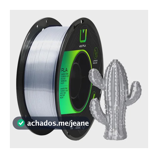 Filamento Pla Silk Prata Metalizado 1kg 3d Multfila 1.75mm Prateado