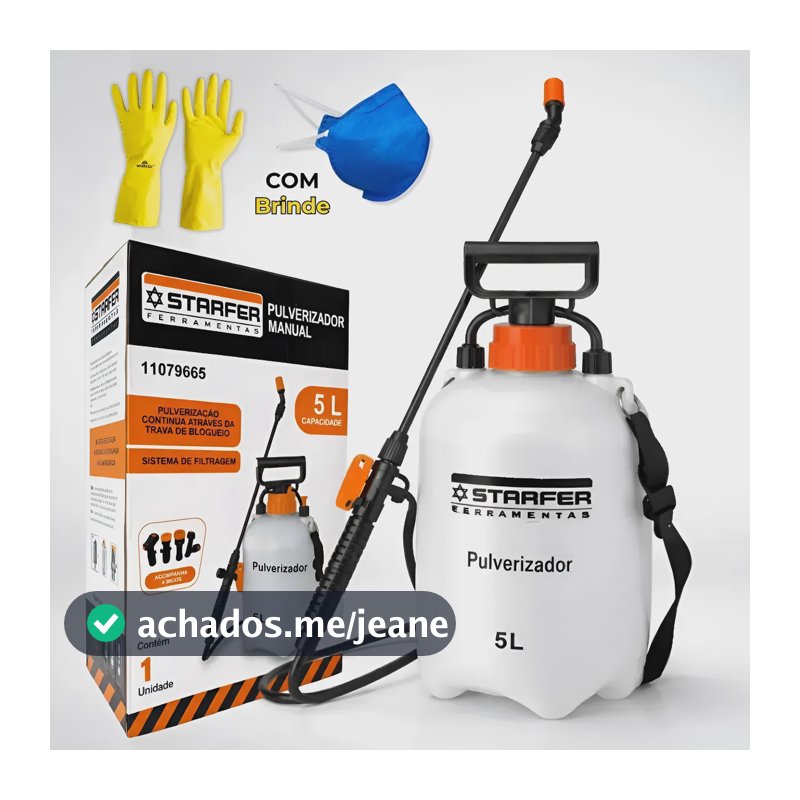 Bomba Pulverizadora Manual 5l Aplicador De Veneno Jardim Laranja-claro