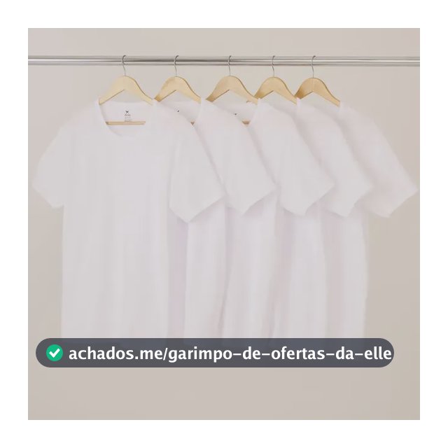 Kit Com 5 Camisetas Masculinas Básicas Slim Hering