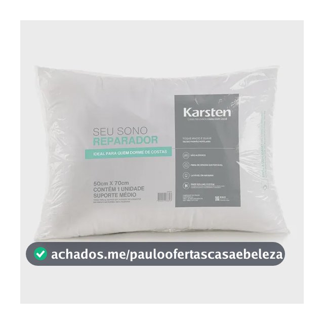 Travesseiro Suporte Médio Seu Sono Reparador Karsten U