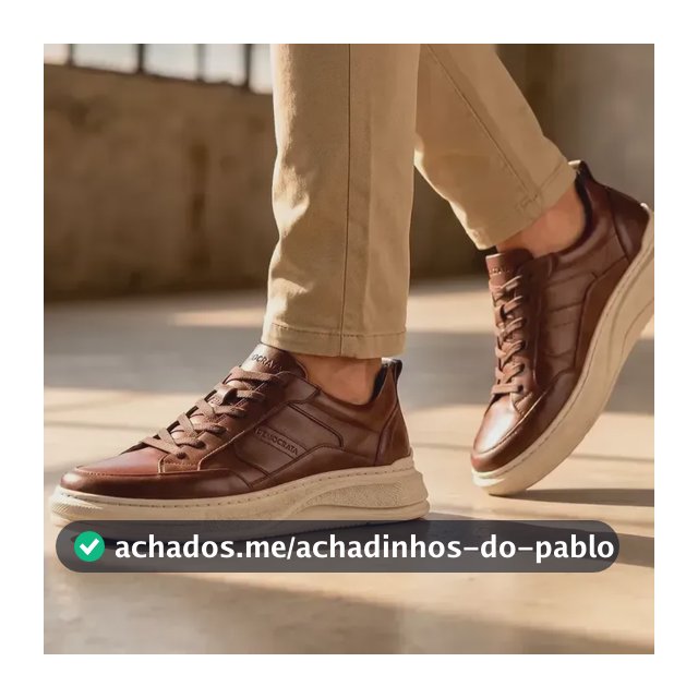 Tênis Masculino Couro Pace Casual Calce Fácil Democrata Marrom Liso 41 Br