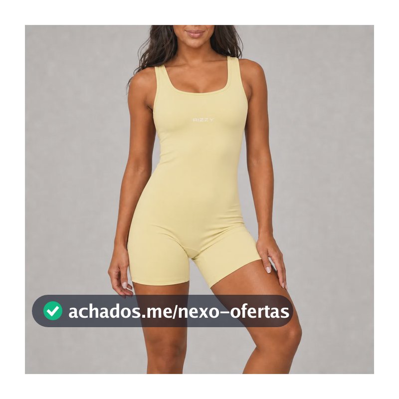 Macaquinho Fitness Feminino Classic Rizzy Amarelo Manteiga G