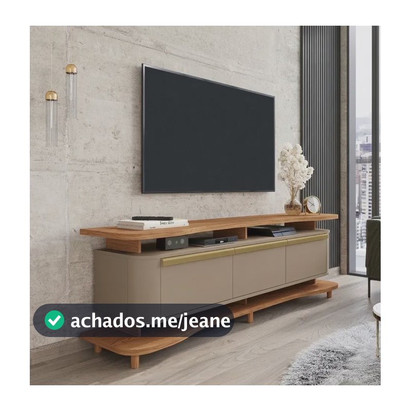 Rack Para Tv Até 75 Polegadas Guarapari 3 Portas 180cm Freijo/fendi