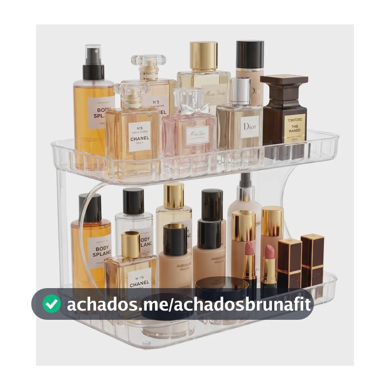 Organizador Porta Maquiagem 2 Andares Cosméticos Kaziva Transparente